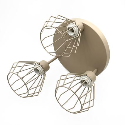 Pinta-asennettava kattokruunu AUDREY 3xE27/15W/230V beige