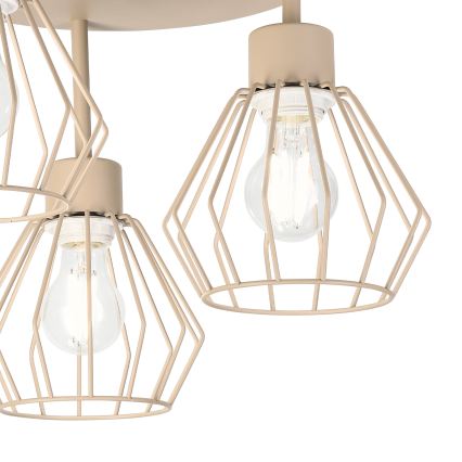 Pinta-asennettava kattokruunu AUDREY 3xE27/15W/230V beige