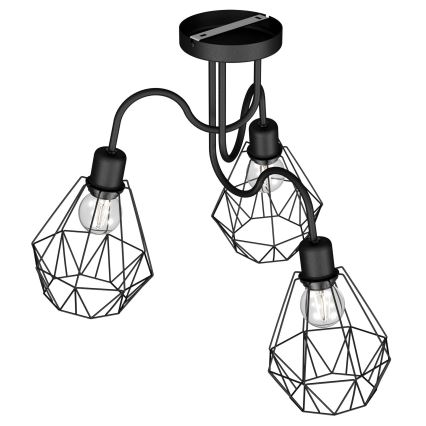 Pinta-asennettava kattokruunu BERGEN 3xE27 / 60W / 230V