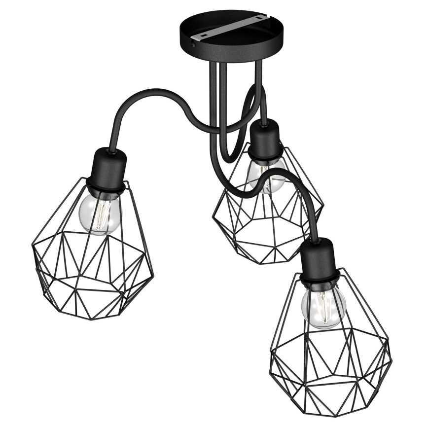 Pinta-asennettava kattokruunu BERGEN 3xE27 / 60W / 230V