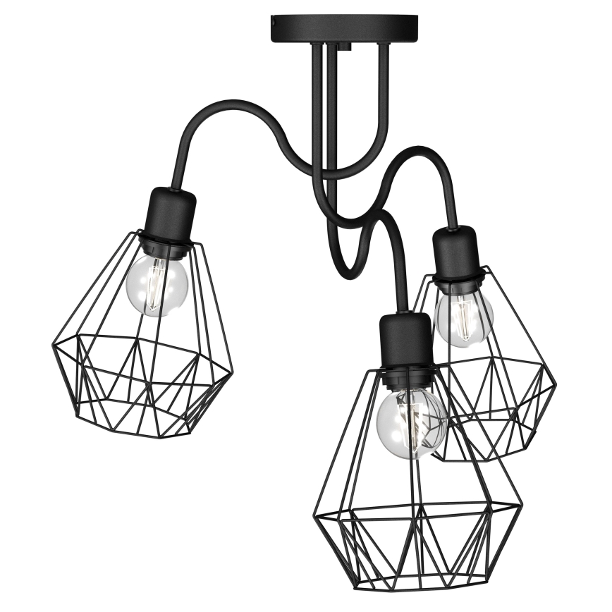 Pinta-asennettava kattokruunu BERGEN 3xE27 / 60W / 230V