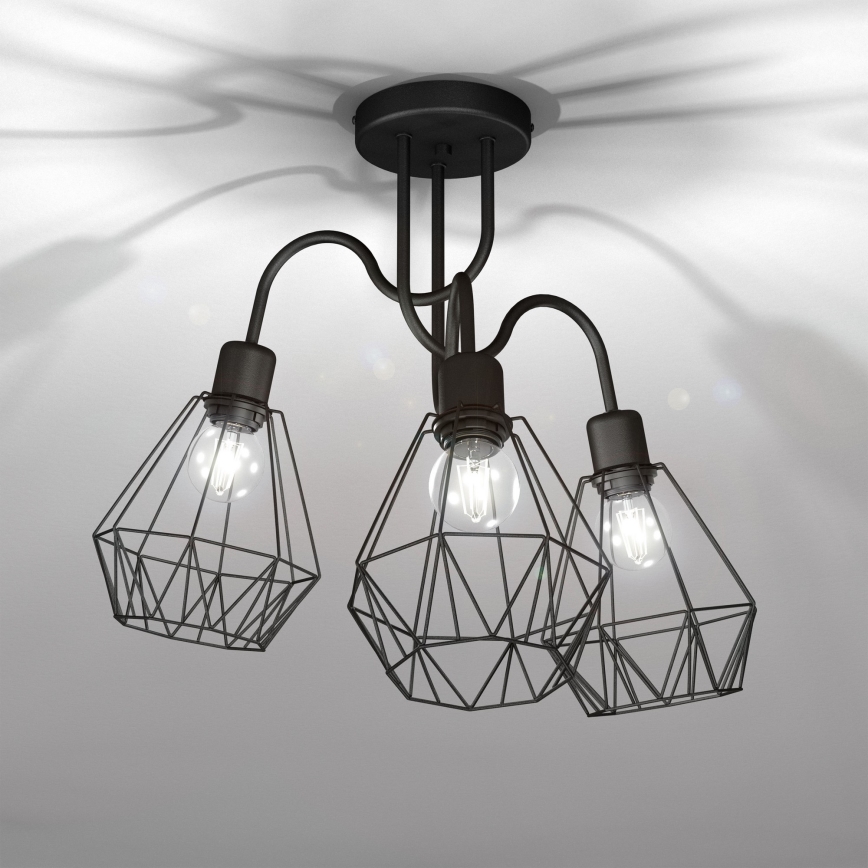 Pinta-asennettava kattokruunu BERGEN 3xE27 / 60W / 230V