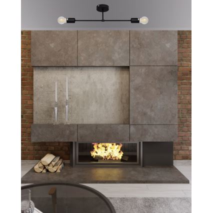 Pinta-asennettava kattokruunu CAMBRIDGE 2xE27/15W/230V musta