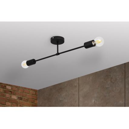 Pinta-asennettava kattokruunu CAMBRIDGE 2xE27/15W/230V musta