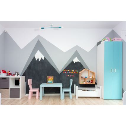 Pinta-asennettava kattokruunu CAMBRIDGE 2xE27/15W/230V sininen