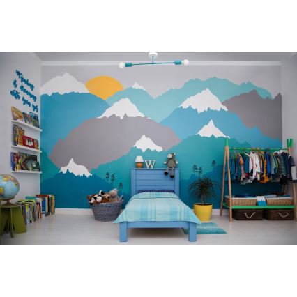 Pinta-asennettava kattokruunu CAMBRIDGE 2xE27/15W/230V sininen