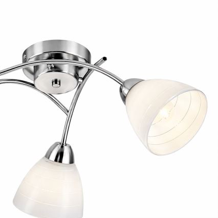 Pinta-asennettava kattokruunu CLARA 3xE27/15W/230V kiiltävä kromi
