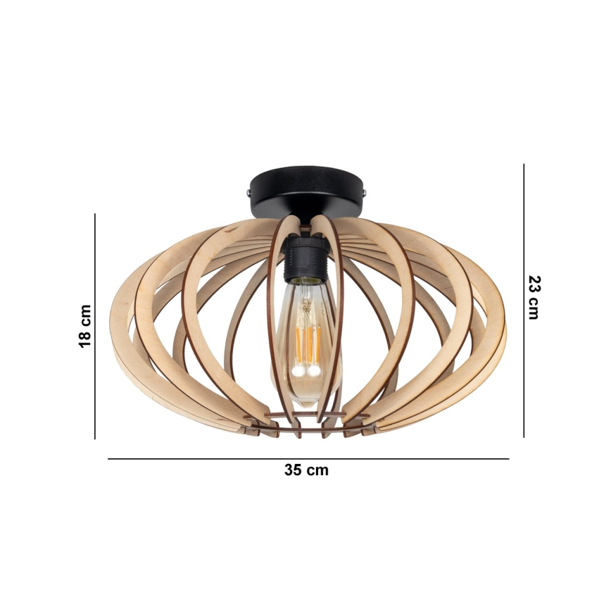 Pinta-asennettava kattokruunu EARTH 1xE27/60W/230V musta/beige