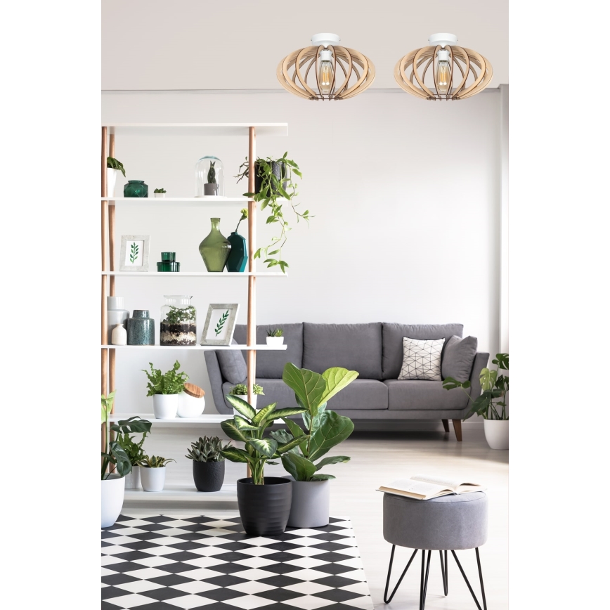 Pinta-asennettava kattokruunu EARTH 1xE27/60W/230V valkoinen/beige