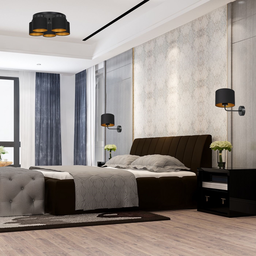 Pinta-asennettava kattokruunu FRODI 5xE27 / 60W / 230V musta