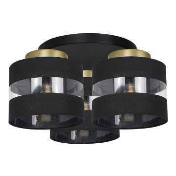 Pinta-asennettava kattokruunu HAVARD 3xE27 / 60W / 230V musta / messinki