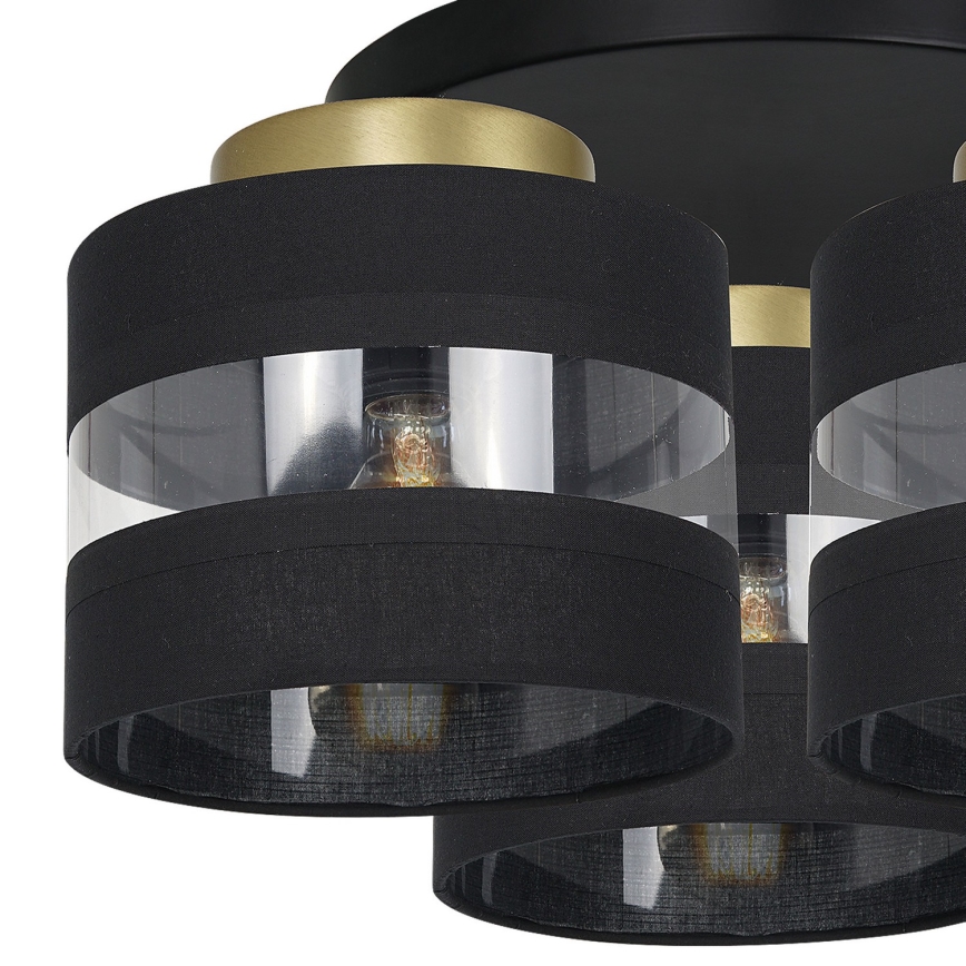 Pinta-asennettava kattokruunu HAVARD 3xE27 / 60W / 230V musta / messinki