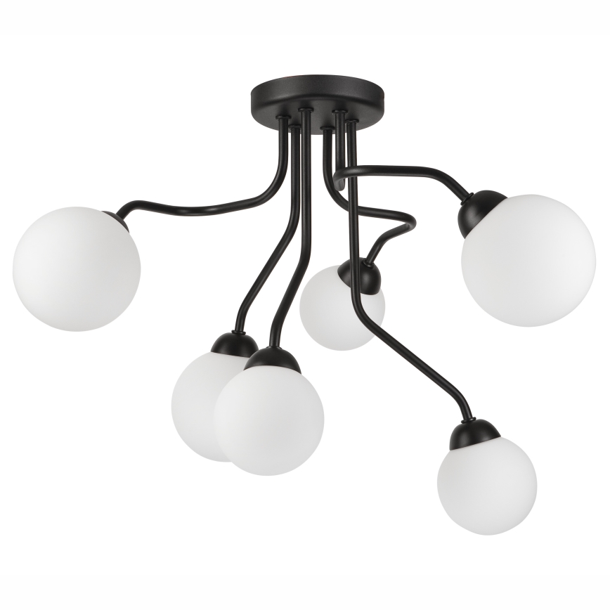 Pinta-asennettava kattokruunu HOLLY 6xG9/5W/230V musta