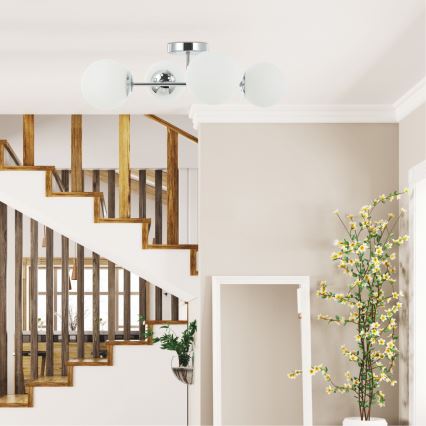 Pinta-asennettava kattokruunu MADDIE 4xE14/5W/230V kiiltävä kromi