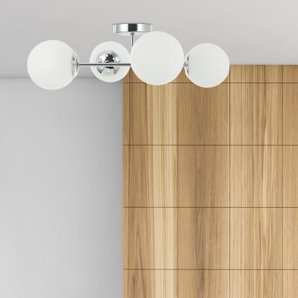 Pinta-asennettava kattokruunu MADDIE 4xE14/5W/230V kiiltävä kromi