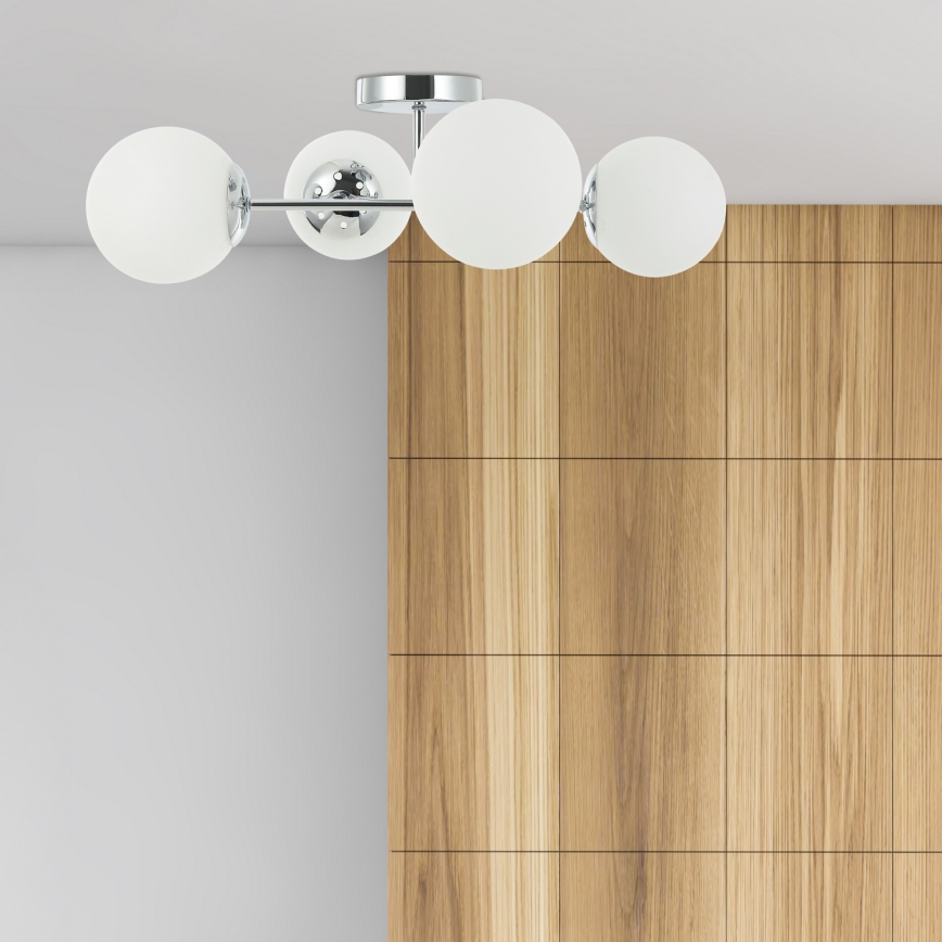 Pinta-asennettava kattokruunu MADDIE 4xE14/5W/230V kiiltävä kromi