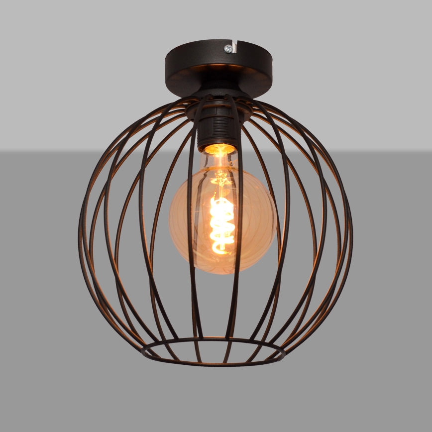 Pinta-asennettava kattokruunu MERCURE 1xE27/15W/230V d. 24 cm musta