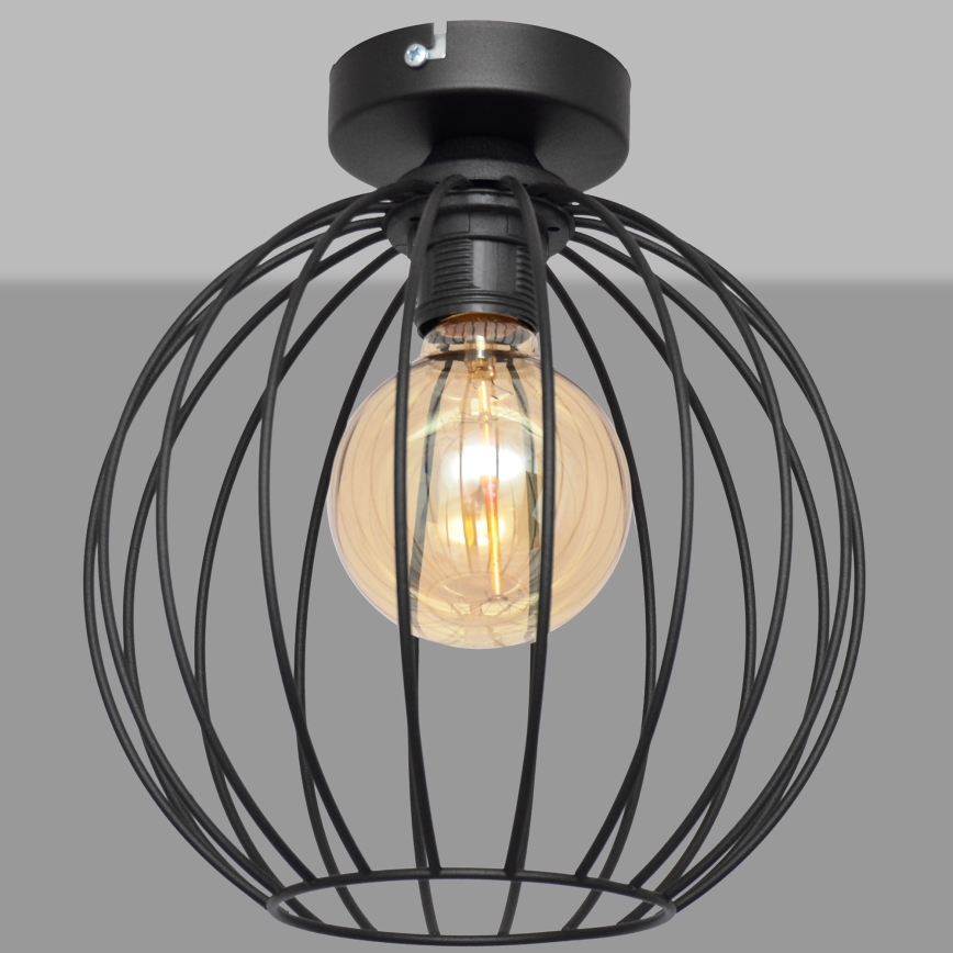 Pinta-asennettava kattokruunu MERCURE 1xE27/15W/230V d. 24 cm musta