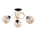 Pinta-asennettava kattokruunu MODENA 3xE27/60W/230V kulta/musta/beige