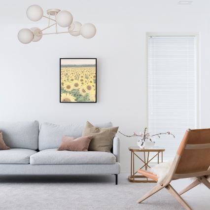 Pinta-asennettava kattokruunu MOON 6xE27/15W/230V kermanvärinen