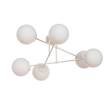 Pinta-asennettava kattokruunu MOON 6xE27/15W/230V kermanvärinen