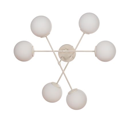 Pinta-asennettava kattokruunu MOON 6xE27/15W/230V kermanvärinen