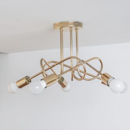 Pinta-asennettava kattokruunu OXFORD 5xE27/15W/230V kultainen