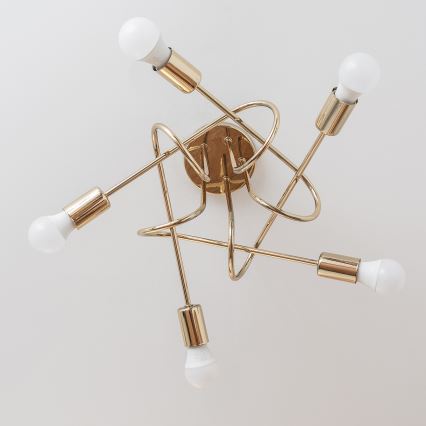 Pinta-asennettava kattokruunu OXFORD 5xE27/15W/230V kultainen