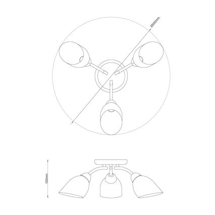 Pinta-asennettava kattokruunu PORTOS 3xE14/10W/230V kiiltävä kromi