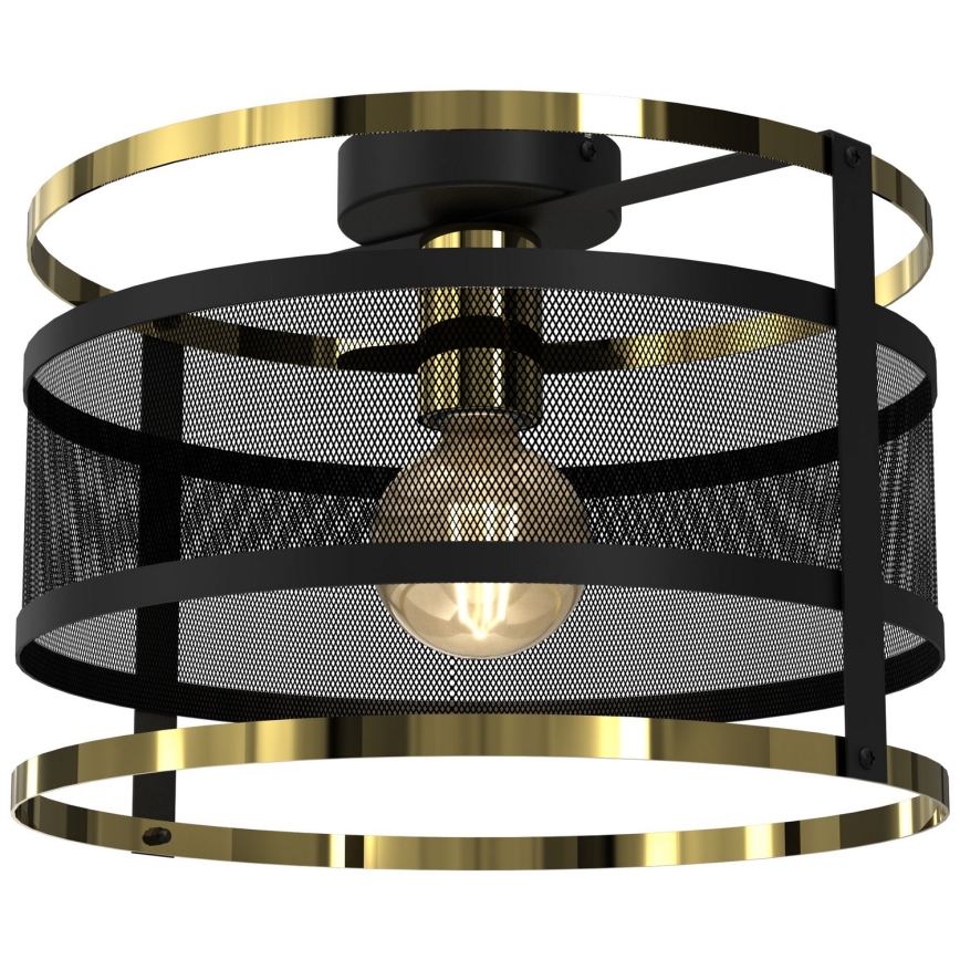Pinta-asennettava kattokruunu RIM 1xE27/60W/230V musta/kulta