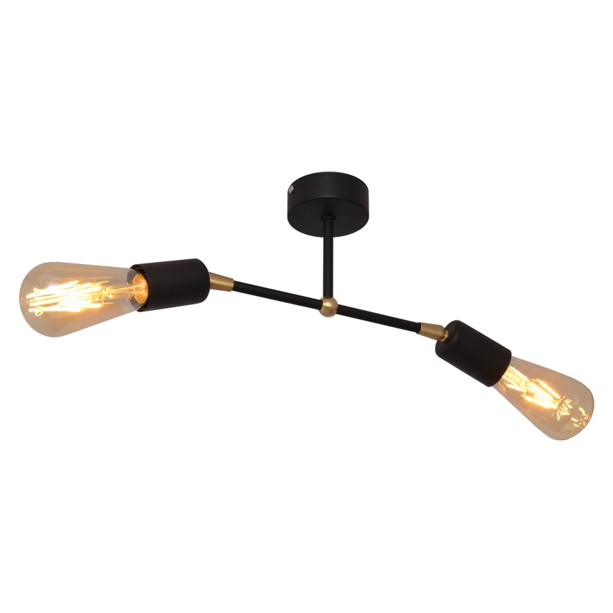 Pinta-asennettava kattokruunu ROSETTE 2xE27 / 15W / 230V musta / kultainen