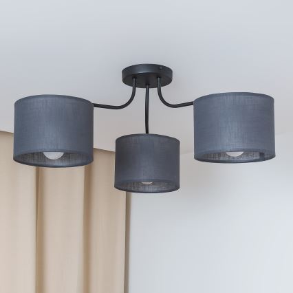 Pinta-asennettava kattovalaisin ALBA 3xE27/15W/230V harmaa