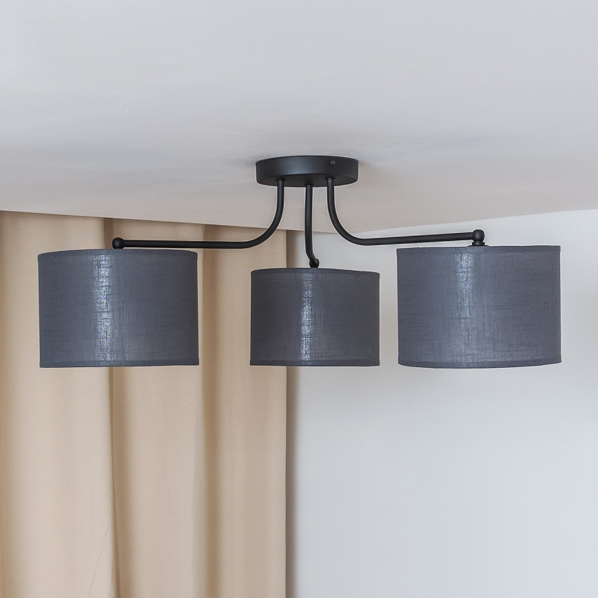 Pinta-asennettava kattovalaisin ALBA 3xE27/15W/230V harmaa