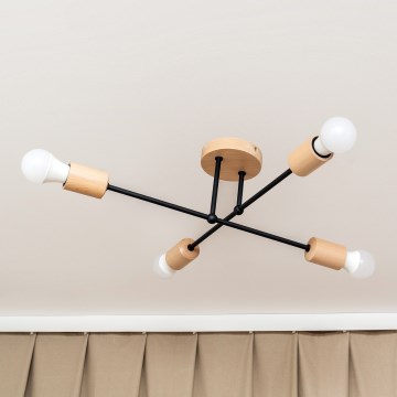 Pinta-asennettava kattovalaisin CAMBRIDGE 4xE27/15W/230V mänty