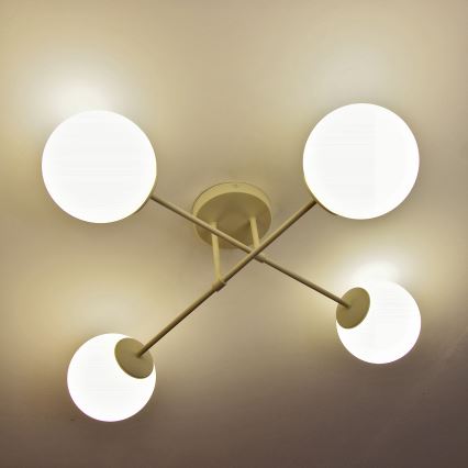 Pinta-asennettava kattovalaisin MOON 4xE27/15W/230V, kermanvärinen