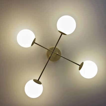 Pinta-asennettava kattovalaisin MOON 4xE27/15W/230V, kermanvärinen