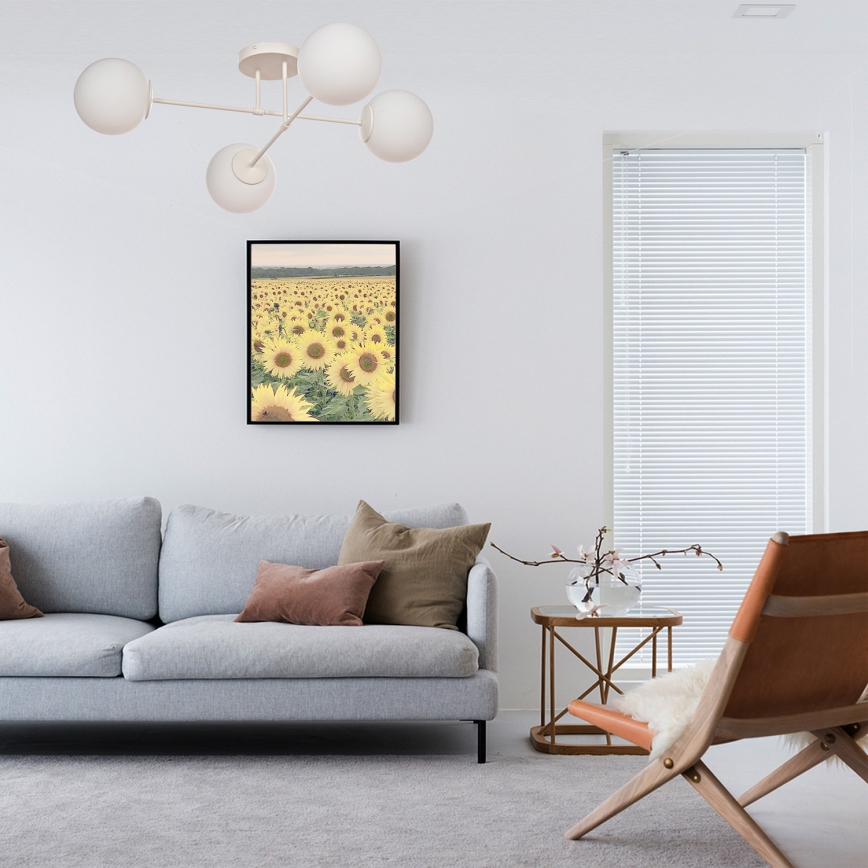 Pinta-asennettava kattovalaisin MOON 4xE27/15W/230V, kermanvärinen