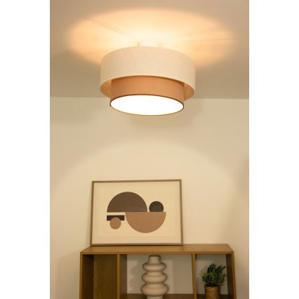 Pinta-asennettava kattovalaisin NATIA 1xE27/60W/230V halkaisija 45 cm valkoinen/ruskea