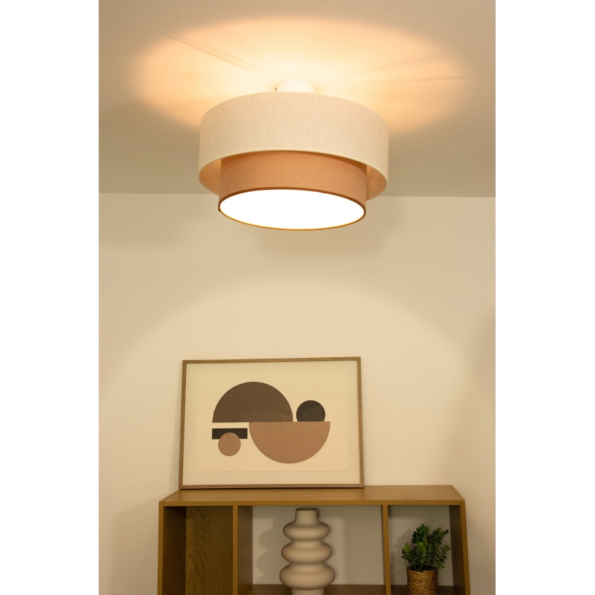 Pinta-asennettava kattovalaisin NATIA 1xE27/60W/230V halkaisija 45 cm valkoinen/ruskea