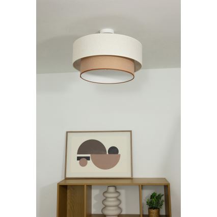 Pinta-asennettava kattovalaisin NATIA 1xE27/60W/230V halkaisija 45 cm valkoinen/ruskea