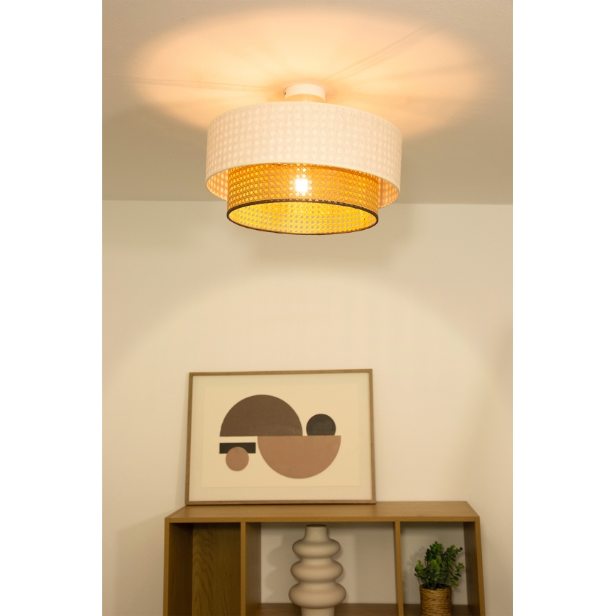 Pinta-asennettava kattovalaisin NATIA 1xE27/60W/230V Ø 45 cm valkoinen/ruskea