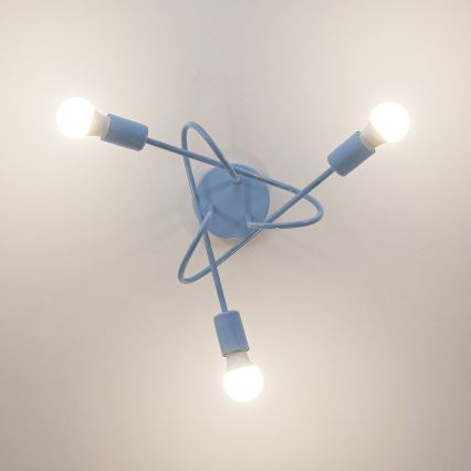 Pinta-asennettava kattovalaisin OXFORD 3xE27/15W/230V sininen