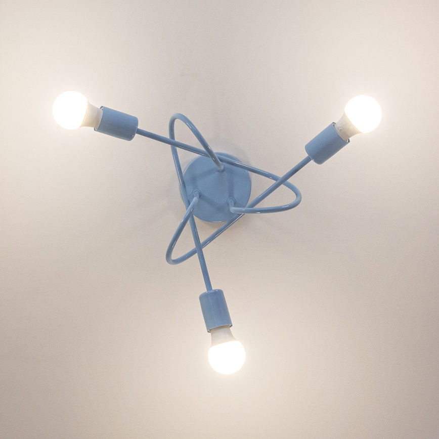 Pinta-asennettava kattovalaisin OXFORD 3xE27/15W/230V sininen