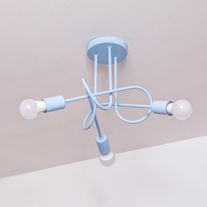 Pinta-asennettava kattovalaisin OXFORD 3xE27/15W/230V sininen