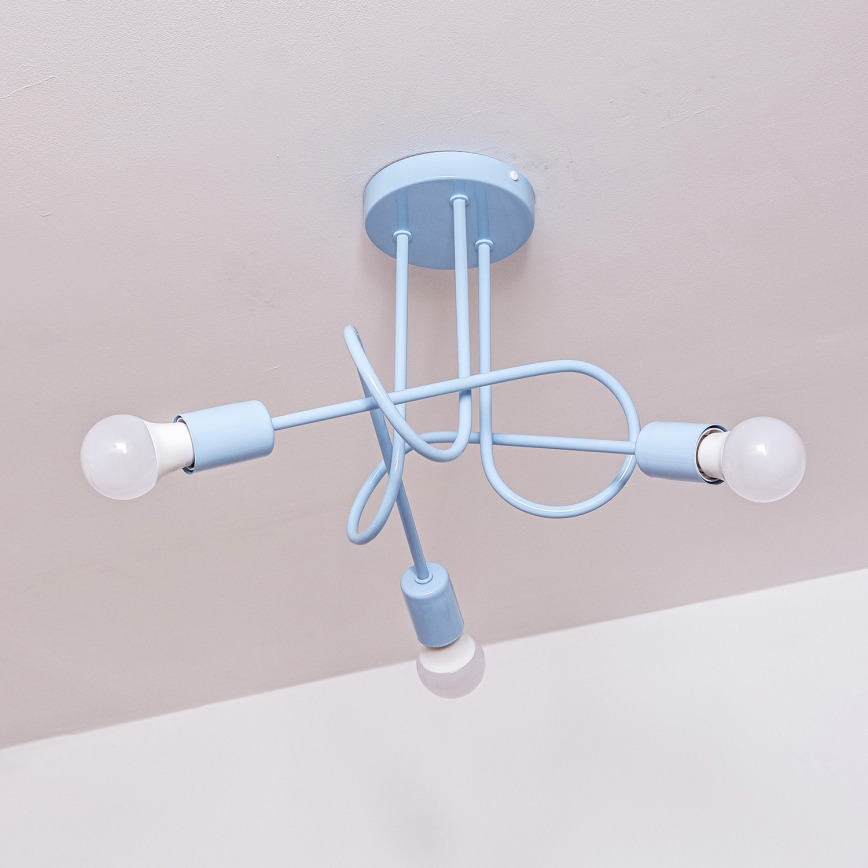 Pinta-asennettava kattovalaisin OXFORD 3xE27/15W/230V sininen