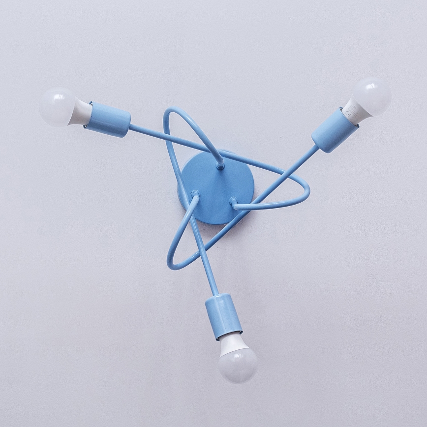 Pinta-asennettava kattovalaisin OXFORD 3xE27/15W/230V sininen