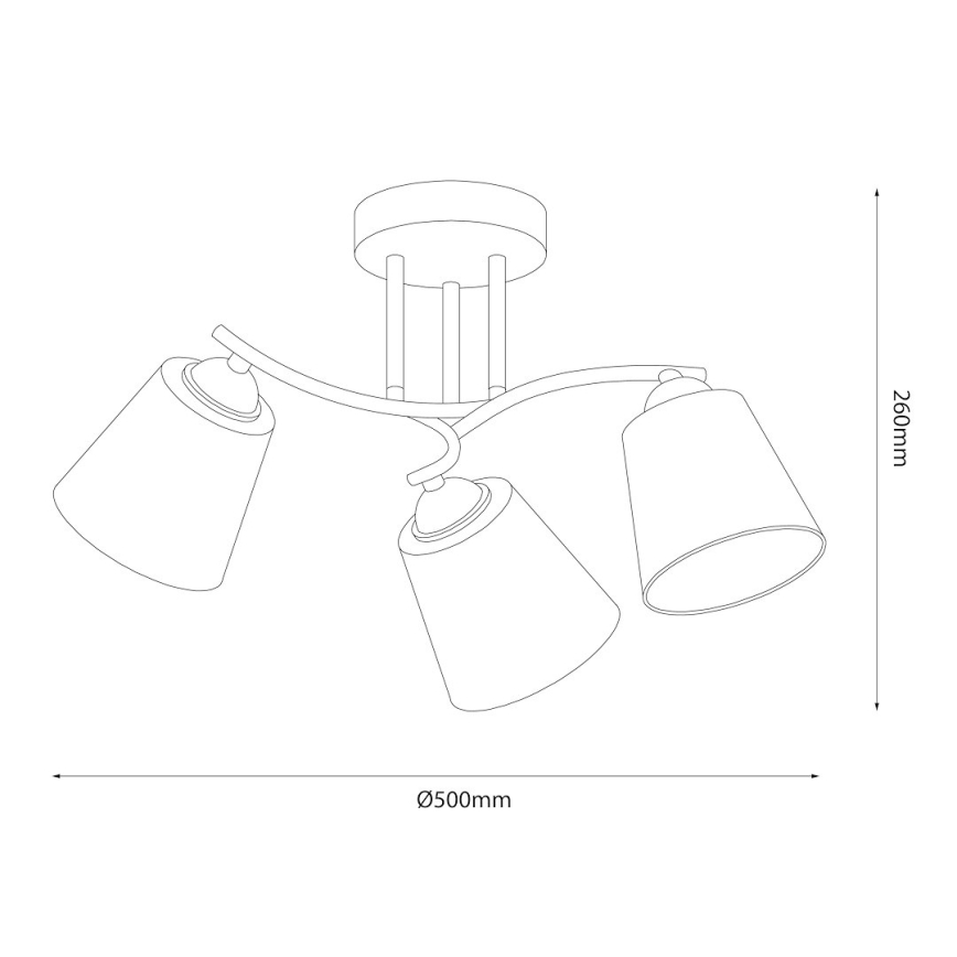 Pinta-asennettava kattovalaisin PAFOS 3xE27/15W/230V kiiltävä kromi