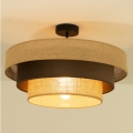 Pinta-asennettava kattovalaisin WENTA 1xE27/60W/230V halkaisija 50 cm juutti/ruskea