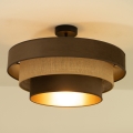 Pinta-asennettava kattovalaisin WENTA 1xE27/60W/230V, Ø 50 cm, ruskea/jute