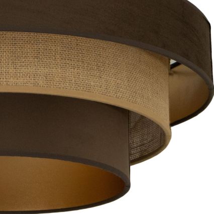 Pinta-asennettava kattovalaisin WENTA 1xE27/60W/230V, Ø 50 cm, ruskea/jute